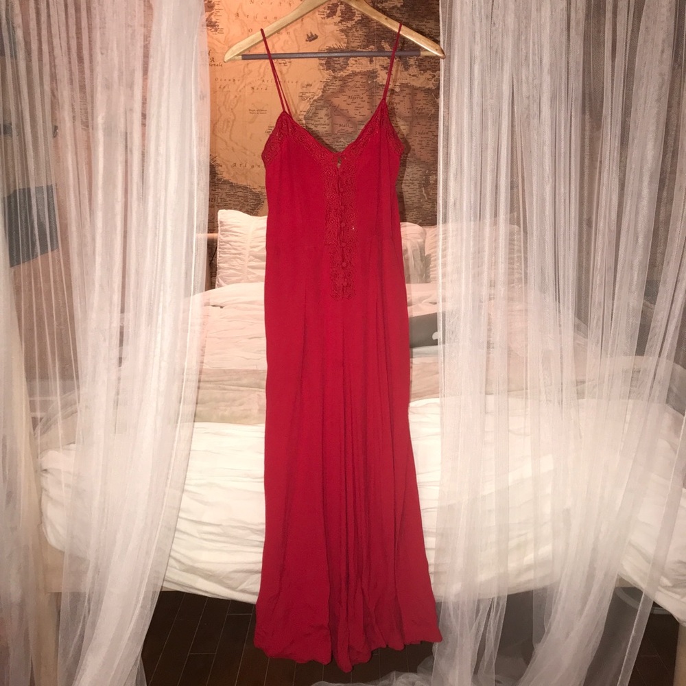 “Not your baby”, red Free People Jumpsuit